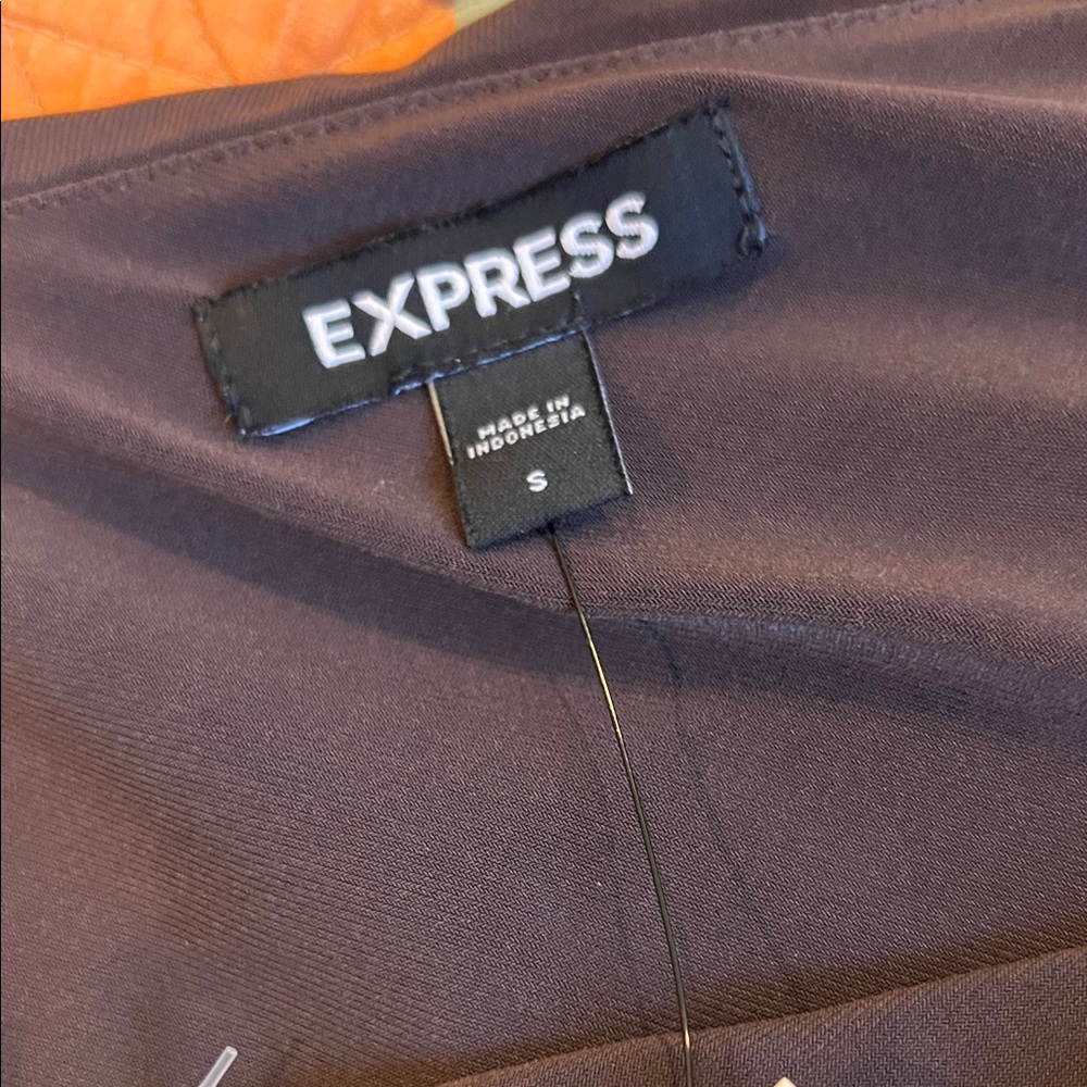 Express Brown One-Shoulder Ruched Crop Top - Picture 2 of 6